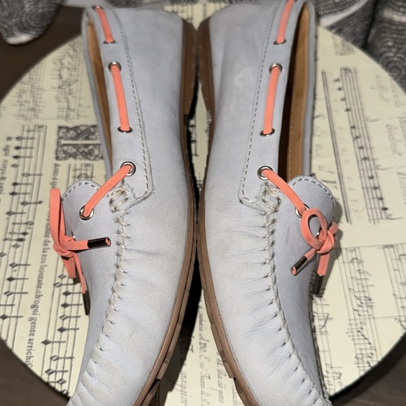 Sebago Grey Leather Harper Tie Boat Shoes Size 11 - Picture 7 of 8